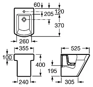 Биде напольное Roca Hall белый 357624000, 2