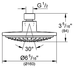 Лейка верхнего душа Grohe Euphoria Cosmopolitan 160 хром 28233000, 2
