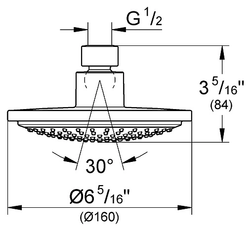 Лейка верхнего душа Grohe Euphoria Cosmopolitan 160 хром 28233000