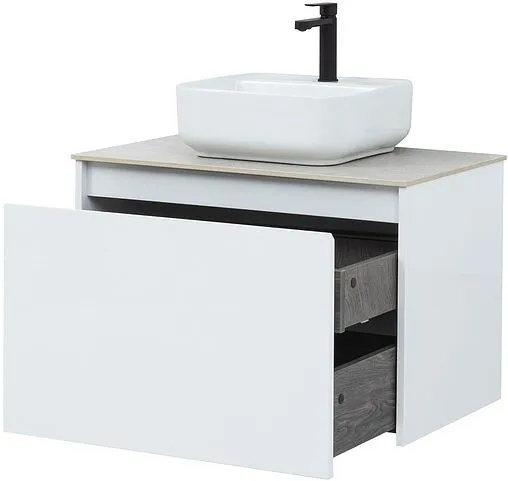 Тумба-умывальник подвесная Aquanet Nova Lite 75 белый 00242275+00242338