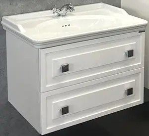 Тумба-умывальник подвесная Comforty Феррара 80 белый 00004151060CF Тумба-умывальник подвесная Comforty Феррара 80 белый 00004151060CF, 1