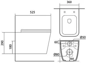 Унитаз подвесной безободковый Aquatek Либра New белый AQ0530N-00, 2
