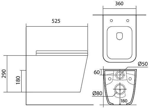 Унитаз подвесной безободковый Aquatek Либра New белый AQ0530N-00