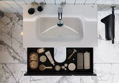 Тумба-умывальник подвесная Roca Luna 80 синий ZRU9307767+