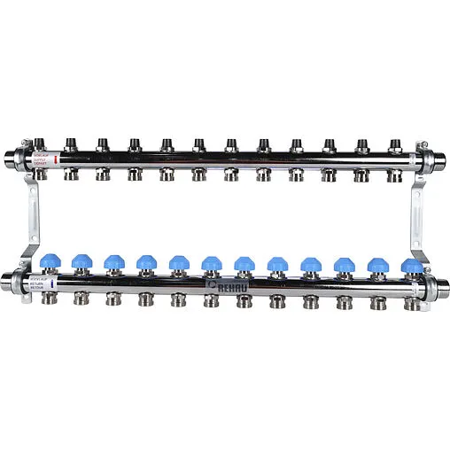Группа коллекторная без расходомеров 12 отводов 1&quot;н/н x ¾&quot;ек Rehau HKV 12181211001