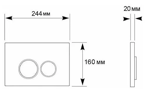 Клавиша смыва для унитаза Aquanika Basic R-type 01.02.52 черный матовый