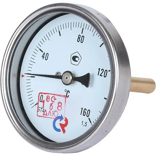Термометр биметаллический Росма БТ-41.211 80мм 160°С гильза 64мм ½&quot; 00000002472