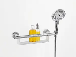 Поручень с полочкой и держателем для душа Hansgrohe Unica Comfort хром 26328400 Поручень с полочкой и держателем для душа Hansgrohe Unica Comfort хром 26328400, 3