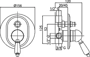 Смеситель для ванны скрытого монтажа Cezares Elite хром/белый ELITE-VDIM-01-Bi Смеситель для ванны скрытого монтажа Cezares Elite хром/белый ELITE-VDIM-01-Bi, 2