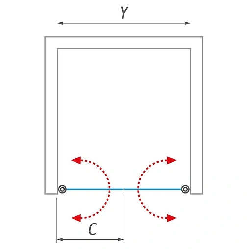 Дверь в нишу 1200мм прозрачное стекло Roltechnik Tower Line TCN2/1200 731-1200000-01-02