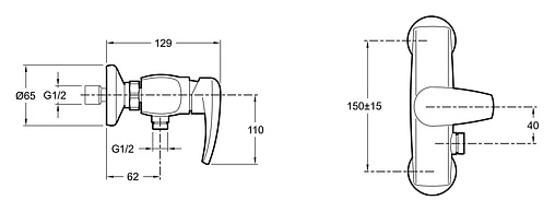 Смеситель для душа Jacob Delafon Panache хром E71243-CP Смеситель для душа Jacob Delafon Panache хром E71243-CP