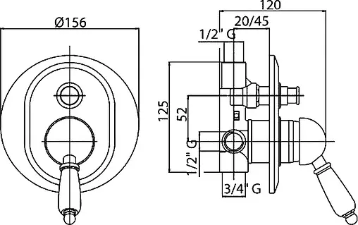 Смеситель для ванны скрытого монтажа Cezares Elite хром/белый ELITE-VDIM-01-Bi Смеситель для ванны скрытого монтажа Cezares Elite хром/белый ELITE-VDIM-01-Bi