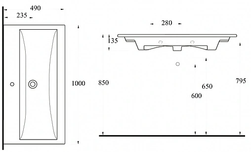 Раковина beWash Ontario 100 белый 35011101 Раковина beWash Ontario 100 белый 35011101