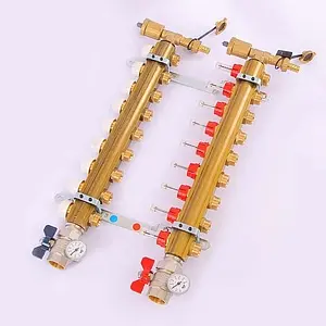 Группа коллекторная с расходомерами 9 отводов 1&quot;в/в x ¾&quot;ек Tiemme 3870009, 3