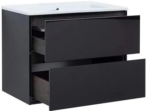 Тумба под умывальник подвесная Aquanet Милан 80 чёрный глянец 00269303