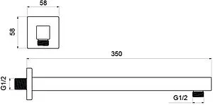 Держатель верхнего душа на стену Aquatek хром AQ2175CR, 2