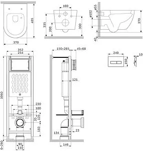 Комплект 6 в 1 Am.Pm Like Aquaspin IS110338.801900 с кнопкой черный матовый, 2