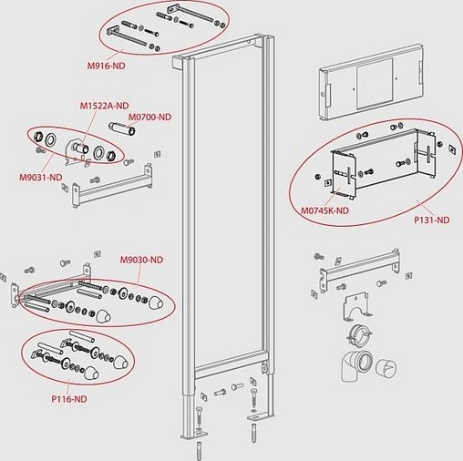 Инсталляция для писсуара AlcaPlast A107S/1200