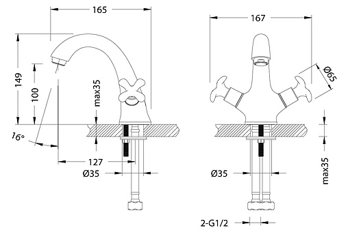 Смеситель для раковины Lemark Flora хром LM0106C