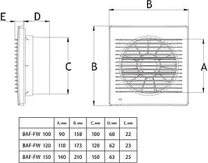 Вентилятор вытяжной Ballu BAF-FW 100 N белый, 2
