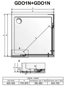 Душевое ограждение 900x900мм прозрачное стекло Roltechnik Elegant Neo Line GDO1N+GDO1N/900*900 188-9000000-00-02+188-9000000-00-02 Душевое ограждение 900x900мм прозрачное стекло Roltechnik Elegant Neo Line GDO1N+GDO1N/900*900 188-9000000-00-02+188-9000000-00-02, 2