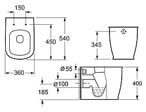 Унитаз приставной BelBagno Prado белый BB10150CB, 5