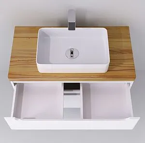 Тумба под умывальник подвесная Jorno Wood 100 белый wood.01.100/P/W Тумба под умывальник подвесная Jorno Wood 100 белый wood.01.100/P/W, 3