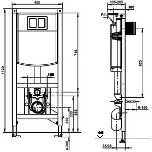 Комплект 5 в 1 Sanit INEO PLUS 90.733.00..S004+16.751.82..0000+PLMR.wc.02+PLMR.seat.02/WHT с кнопкой черный матовый Комплект 5 в 1 Sanit INEO PLUS 90.733.00..S004+16.751.82..0000+PLMR.wc.02+PLMR.seat.02/WHT с кнопкой черный матовый, 2