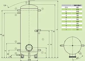 Буферная емкость Drazice NAD 500 v1 121380393, 2