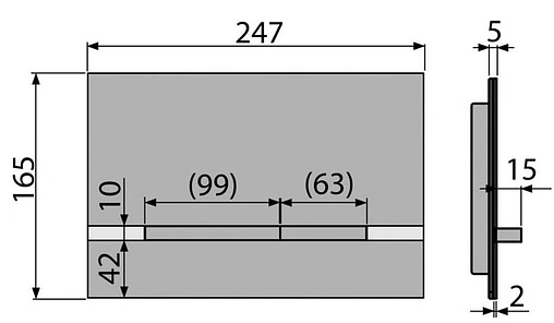 Клавиша смыва для унитаза AlcaPlast FLAT STRIPE-INOX кнопки/нержавеющая сталь-полумат, полоска/хром глянцевый