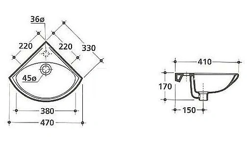 Раковина Kerasan Cento 47 белый 354101*1