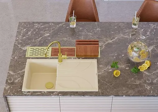 Мойка кухонная Omoikiri Yasugata 86-SA бежевый 4993870