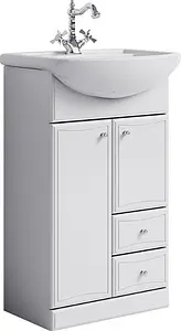 Тумба-умывальник напольная Aqwella Barcelona 50 белый Ba.01.05/2+Вн МуБ03 Тумба-умывальник напольная Aqwella Barcelona 50 белый Ba.01.05/2+Вн МуБ03, 1