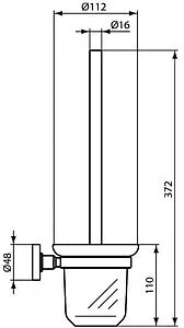 Ёршик для унитаза Ideal Standard IOM чёрный матовый A9119XG, 2