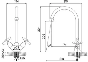 Смеситель для кухни IDDIS Jeals хром 59000T4C+W04, 2