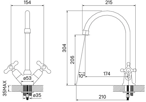 Смеситель для кухни IDDIS Jeals хром 59000T4C+W04