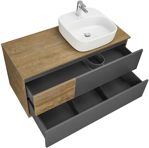 Тумба-умывальник подвесная Aquaton Терра 105 дуб кантри/антрацит 1A2469K3TEKA0