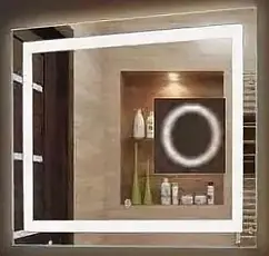 Зеркало с подсветкой Continent Rimini Led 100x80 с линзой белый ЗЛП257