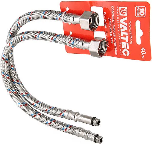 Гибкая подводка для смесителя (пара) Valtec 0.4м x ½&quot;в x М10x1 L18/35мм VTf.005.IS.0410040