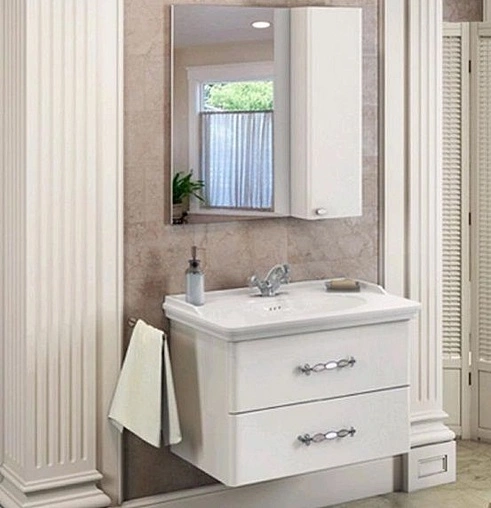 Шкаф-зеркало Comforty Неаполь 65 белый 00004148728CF