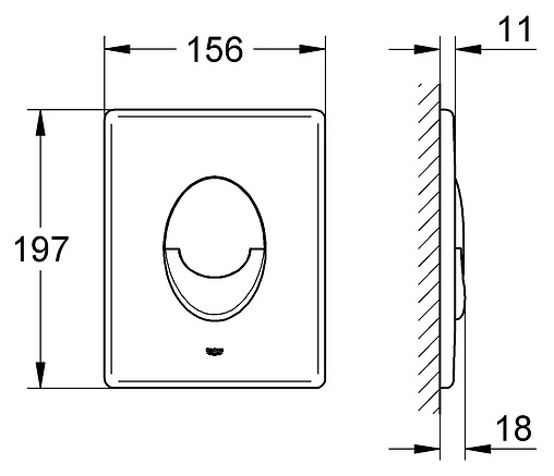 Клавиша смыва для унитаза Grohe Skate Air 38505000 хром глянцевый