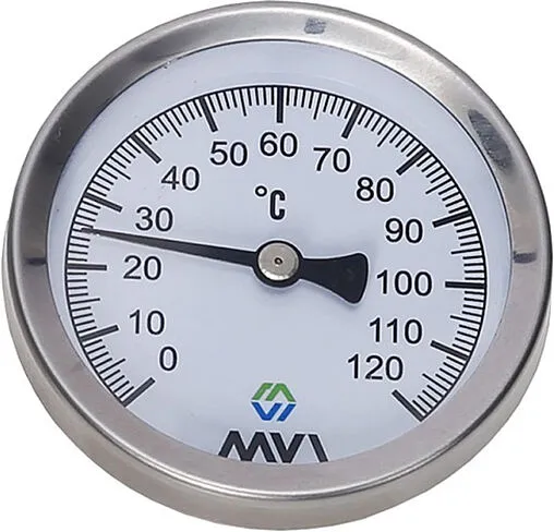 Термометр биметаллический MVI 63мм 120°С гильза 50мм ½&quot; AT.63120.04