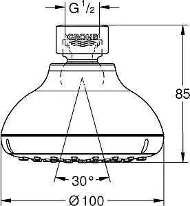 Лейка верхнего душа Grohe Tempesta Classic хром/белый 26050001 Лейка верхнего душа Grohe Tempesta Classic хром/белый 26050001, 2