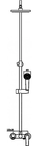 Душевая система со смесителем для ванны SMARTsant Прайм хром SM1108AA