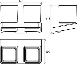Стакан двойной Ravak 10° хром X07P322, 2