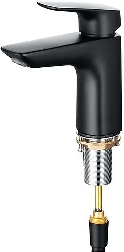 Смеситель для раковины с гигиеническим душем Aquatek Вега чёрный матовый AQ1012MB