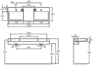 Раковина Jacob Delafon Terrace 150 белый EXA112-00 Раковина Jacob Delafon Terrace 150 белый EXA112-00, 2