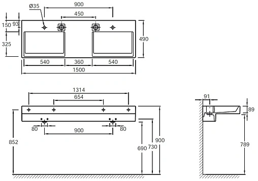 Раковина Jacob Delafon Terrace 150 белый EXA112-00