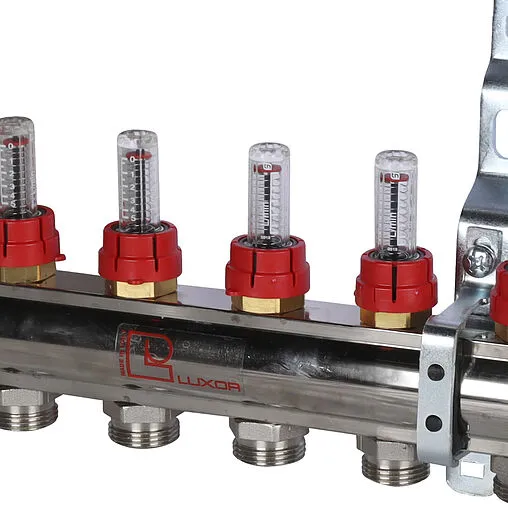 Группа коллекторная с расходомерами 8 отводов 1&quot;в/в x ¾&quot;ек Luxor CD 477/8 15662708N