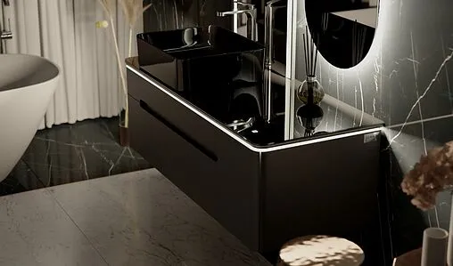 Тумба под умывальник подвесная Jorno Shine 120 антрацит Shi.01.120/P/A